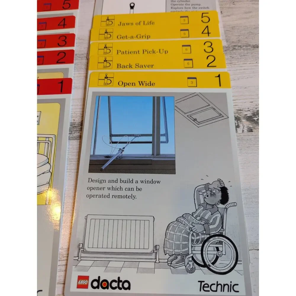 RARE Vintage 1992 LEGO DACTA 9606 Technic Pneumatic Teacher Guide Project Cards